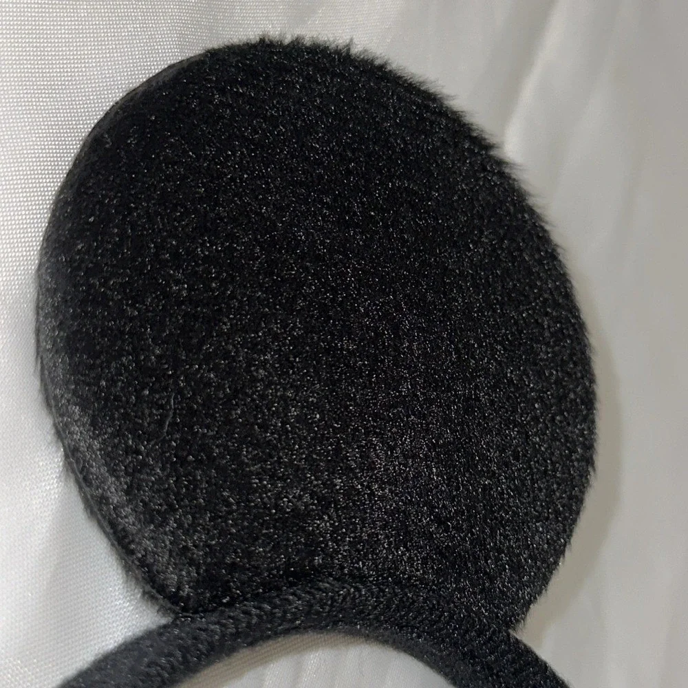 Set of 2 Mouse Ears Headbands Black Velvet Sparkle Red Sequin Bow Party Supplies